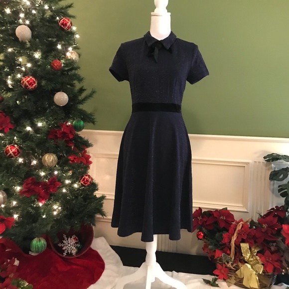 Blue Retro 50s Peter Pan style dress - Picture 1 of 5